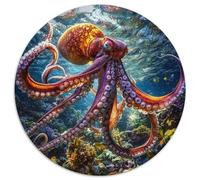 Puzzle Pulpo 1000 Piezas para Adultos Juego Relajante de cartón Rompecabezas Pulpo Púrpura Suspendido Decorativo Regalo Ideal 1000pcs (67.5x67.5cm)