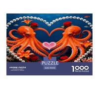 Puzzle Pulpo 1000 Piezas - para Adultos Puzzle De Perla en Forma de Corazón, Desafío Mental Y Juego Complejo, Arte Decorativo, Regalo para Hombre 70x50cm/1000pcs