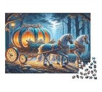 Puzzle Pumpkin Carriage Night 38x26cm 1000 Pieces para Adultos Adolescentes Familia Noche de Juego Decoracion Hogar Regalo Cumpleanos Navidad Actividad Relajante