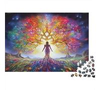 Puzzle Rainbow Tree Spirit 52x38cm 1000 Pieces para Adultos Adolescentes Familia Noche de Juego Decoracion Hogar Regalo Cumpleanos Navidad Actividad Relajante