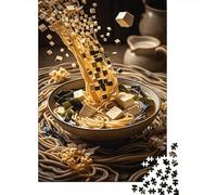 Puzzle Ramen 1000 Piezas para Adultos Juego Desafiante De Madera Rompecabezas Tofu Ramen Decorativo Regalo para Hombre 1000pcs (75x50cm)