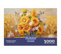 Puzzle Ramo de Girasol en Wheat Field De 1000 Piezas Interesante Rompecabezas para Adultos De 1000 Piezas Decoracion Regalo 52x38cm/1000pcs