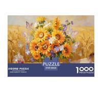 Puzzle Ramo de Girasol en Wheat Field De 1000 Piezas Interesante Rompecabezas para Adultos De 1000 Piezas Decoracion Entretenimiento Creativo 38x26cm/1000pcs