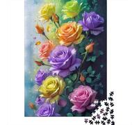 Puzzle Ramo de Rosas Coloridas De 1000 Piezas Interesante Rompecabezas Hombres Y Mujeres De 1000 Piezas Juego Entretenimiento Creativo 38x26cm/1000pcs