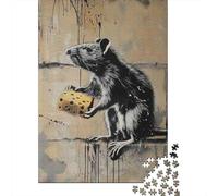 Puzzle Rata Que Come Queso De 1000 Piezas Animales Rompecabezas Hombres Y Mujeres De 1000 Piezas Pintura Entretenimiento Creativo 52x38cm/1000pcs