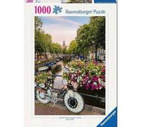 Ravensburger Puzzle 12000780 – Bicicleta y Flores en Amsterdam – 1000 piezas, 70×50 cm