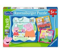 Ravensburger - Peppa Pig 3 X 49 Piezas | Puzzle 5 Años O Más | Regalos para Niños De 5 Años | Rompecabezas Niños De 21 X 21 Cm | Ravensburger Puzzle