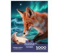 Puzzle Red Zorro 1000 Piezas para Principiantes Juego Desafiante De Cartón Rompecabezas Zorro Rojo Olas Libros Decorativo Regalo para Hombre 38x26cm/1000pcs