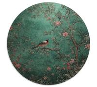 Puzzle redondo 1000 piezas Pájaro posado estilo jardín floral rompecabezas imposible para adolescentes y adultos 1000 piezas (67,5 x 67,5 cm)