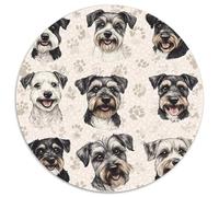 Puzzle Redondo 1000 Piezas Schnauzers Huellas de Patas Maravilloso Puzzle Decorativo para Adultos Juegos y Regalos 1000 Piezas (67,5 x 67,5 cm)