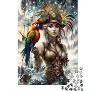 Puzzle Reina Pirata de Steampunk De 1000 Piezas Interesante Rompecabezas Hombres Y Mujeres De 1000 Piezas Obra De Arte Regalo 52x38cm/1000pcs