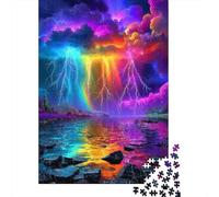 Puzzle Relámpagos Arcoíris Puzzle de 1000 Piezas Papel para Adultos Vista al Lago Regalo Familia 38x26cm/1000pcs