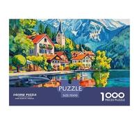 Puzzle Retiro de la Montaña Junto al Lago De 1000 Piezas Interesante Rompecabezas Adultos De 1000 Piezas Decoracion Entretenimento 70x50cm/1000pcs
