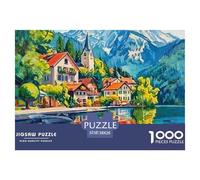 Puzzle Retiro de la Montaña Junto al Lago De 1000 Piezas Interesante Rompecabezas Hombres Y Mujeres De 1000 Piezas Obra De Arte Entretenimento 38x26cm/1000pcs