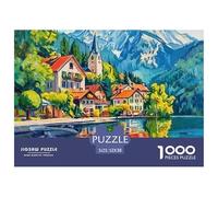 Puzzle Retiro de la Montaña Junto al Lago De 1000 Piezas Interesante Rompecabezas Hombres Y Mujeres De 1000 Piezas Pintura Entretenimiento Creativo 52x38cm/1000pcs