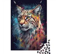 Puzzle Retrato de Lince Colorido De 1000 Piezas Animales Rompecabezas para Adultos De 1000 Piezas Pintura Entretenimiento Creativo 70x50cm/1000pcs