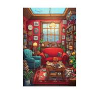 Puzzle Retro Puzzle 6000 Piezas Estante para libros Imposible, Obra de Arte de Juego de Rompecabezas para Adultos, Rompecabezas de Impresión de Alta Definición Multicolor,Regalo Mujer 105x179cm D-1451