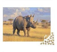 Puzzle Rinoceronte pequeño 1000 Piezas para Adultos, Puzzle Sabana Adultos Juego Familiar Regalos Creativos 1000pcs (75x50cm)