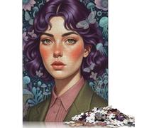 Puzzle Ritratto di una Donna con farfalle per adulti e adolescenti, 500 pezzi, Puzzle Educativo per adulti e adolescenti, 500 pezzi (52x38 cm)