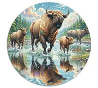Puzzle Rompecabezas Bisonte Americano 1000 Piezas para Adultos Y Niños Juego Desafiante De Cartón Rompecabezas Decorativo Regalo para Hombre 1000pcs (67.5x67.5cm)