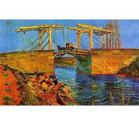 Puzzle Rompecabezas Grande De 1000 Piezas - Van Gogh: Puente Langlois En Arles con Mujeres - Puzzle Rompecabezas para Adultos Y Adolescentes - Serie De Pinturas Famosas