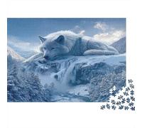 Puzzle Rompecabezas Lobo Gigante en la Cascada 1000 Piezas - Adultos, Desafiante, Decoración del Hogar, Regalo 52x38cm/1000pcs