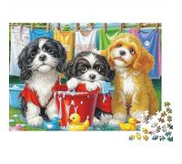 Puzzle Rompecabezas Perritos Lindos lavando Juntos 1000 Piezas - Adultos, Desafiante, Decoración del Hogar, Regalo Animales 52x38cm/1000pcs