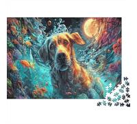 Puzzle Rompecabezas Perro Nadando en el Mundo Submarino Mascotas 1000 Piezas - Adultos, Desafiante, Decoración del Hogar, Regalo 52x38cm/1000pcs