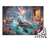 Puzzle Rompecabezas Tortugas nadan en Winter Garden Pond 1000 Piezas - Adultos, Desafiante, Decoración del Hogar, Regalo Vida Silvestre 38x26cm/1000pcs