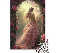 Puzzle Rosas Jardín Dama De 1000 Piezas Interesante Rompecabezas para Adultos De 1000 Piezas Decoracion Regalo 70x50cm/1000pcs