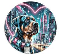 Puzzle Rottweiler 1000 Piezas para Adultos Y Niños Juego EduGatoivo De Cochetón Puzzles Rottweiler Ciudad Romántica Decorativo Regalo Original 1000pcs (67.5x67.5cm)