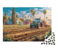 Puzzle Rural Tractor Scene 1000 Pezzi per Adulti - Vintage Farm Landscape Style Rilassamento Di Giochi, Parete Da Decorazione E Regalo 70x50cm/1000pcs