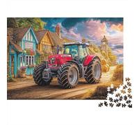 Puzzle Rural Tractor Scene 1000 Pezzi per Gioco Familiare - Vintage Countryside Painting Adulti per, Rilassamento Di Giochi, Pratica Parete Da Decorazione E Regalo 70x50cm/1000pcs