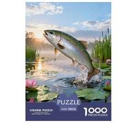 Puzzle Salmón 1000 Piezas - para Adultos Puzzles De Estanque de Loto, Desafío Mental Y Juego Complejo, Arte Decorativo, Regalo Original 38x26cm/1000pcs