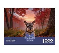 Puzzle Schnauzer Miniatura 1000 Piezas - para Adultos Rompecabezas De Bosque Arce, Desafío Mental, Diversión Y Aprendizaje Decorativo, 52x38cm/1000pcs