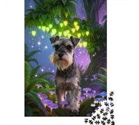 Puzzle Schnauzer Miniatura 1000 Piezas - para Adultos Y Niños Rompecabezas De Dreamy Bosque, Anti Estrés, Relajarse Arte Decorativo, 52x38cm/1000pcs