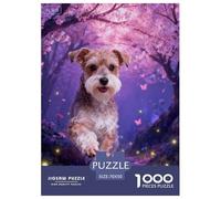 Puzzle Schnauzer Miniatura 1000 Piezas - para Adultos Y Niños Rompecabezas De Flor de Cerezo Bosque, Juego Familiar, Arte Decorativo, Regalo para Hombre 70x50cm/1000pcs