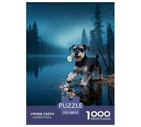 Puzzle Schnauzer Miniatura 1000 Piezas - para Adultos Y Niños Rompecabezas De Lago Bosque, Juego Familiar, Arte Decorativo, Regalo para Hombre 52x38cm/1000pcs