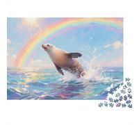 Puzzle Sea León 1000 Piezas para Adultos, Puzzle Océano con Arco Iris Adultos, Juego De Rompecabezas De Habilidad Difícil De Completar 1000pcs (75x50cm)