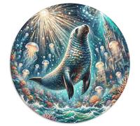 Puzzle Sea León 1000 Piezas para Adultos Y Niños Juego Familiar De Cochetón Rompecabezas León Marino Castillo Medusa Decorativo Regalo para Hombre 1000pcs (67.5x67.5cm)