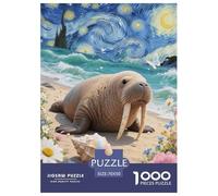 Puzzle Sea León 1000 Piezas para Avanzados Juego Desafiante De Cartón Rompecabezas Flores Nebulosa León Mar Decorativo Regalo para Hombre 70x50cm/1000pcs