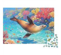 Puzzle Sea León De 1000 Piezas para Adultos, Rompecabezas Arrecife Coralino Adultos, Juego Familiar Productos Lúdicos Creativos 1000pcs (75x50cm)