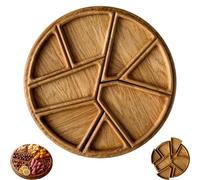 Puzzle Serving Tray Wood Food, with 8 Removable Compartments, Funny Puzzle Shaped Serving Tray for Fruit, Dry Fruits & Nuts, Meats, Dips, for Party, Home, Kitchen (11.8 * 11.8 * 1.57in/30 * 30 * 4cm)