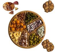 Puzzle Serving Tray Wood - with 8 Removable Compartments, Christmas Wooden Fruit Food Platter, Serving Tray & Charcuterie Board Set for Food, Home Decor Gift for Coffee Table, Room, Kitchen (1pcs)