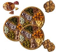 Puzzle Serving Tray Wood - with 8 Removable Compartments, Christmas Wooden Fruit Food Platter, Serving Tray & Charcuterie Board Set for Food, Home Decor Gift for Coffee Table, Room, Kitchen (3pcs)