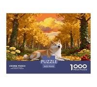 Puzzle Shiba Inu 1000 Piezas - para Adultos Puzzle De Bosque Ginkgo Dorado, Juego Educativo,Diversión En Familia Arte Decorativo, 70x50cm/1000pcs
