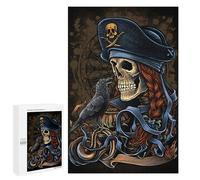 Puzzle sofisticado para adultos, 1000 piezas, calavera pirata con rompecabezas Raven, juego familiar, regalo de cumpleaños, gran regalo para los amantes de los juegos, 1000 unidades
