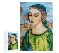 Puzzle sofisticado para adultos, 1000 piezas, retrato de una mujer en verde, rompecabezas para adolescentes, juegos divertidos, promueve la memoria, gran regalo para los amantes de los juegos, 1000