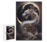 Puzzle sofisticado para adultos, 1000 piezas, rompecabezas de arte de mitología de Dragon Moon para adolescentes, juegos divertidos, promueve la memoria, gran regalo para los amantes de los juegos