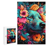 Puzzle sofisticado para adultos, 1000 unidades, retrato de lobo floral, 3 rompecabezas, juego familiar, regalo de cumpleaños, gran regalo para los amantes de los juegos, 1000 unidades